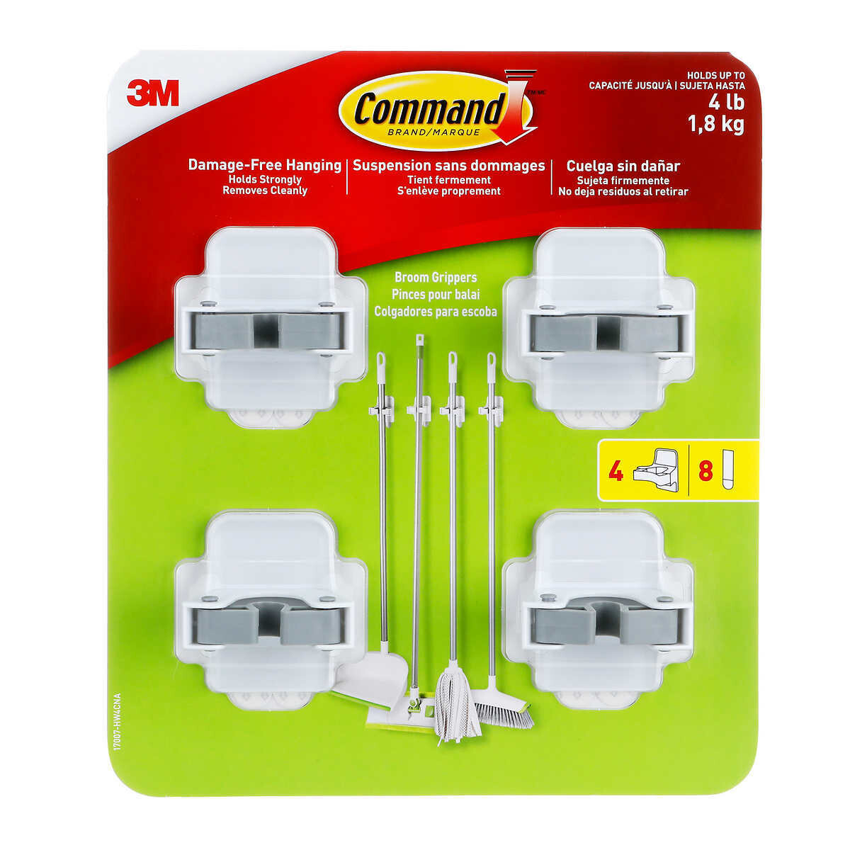3M Command Broom GripperPack of 4