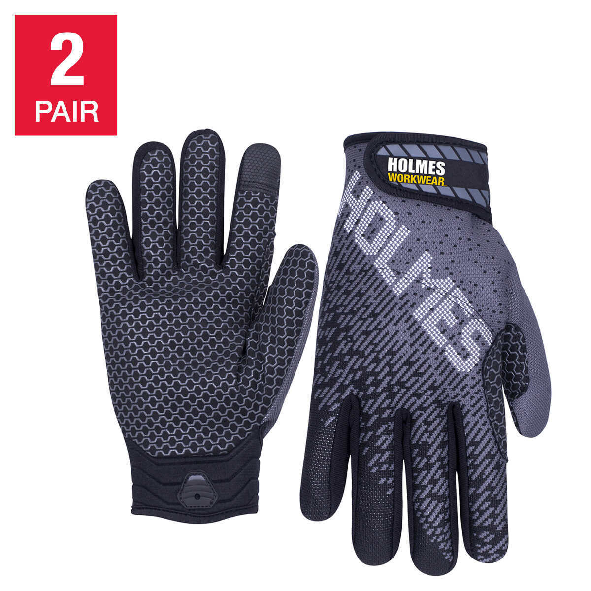 Holmes Winter Performance Gloves Black, 2-pack  Size: Medium