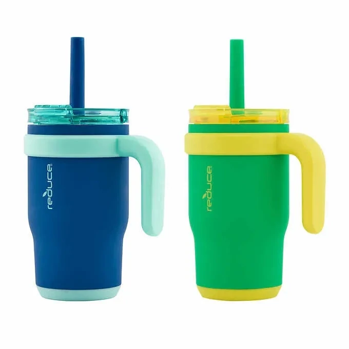 REDUCE TRAVEL MUGS PACK OF 2  Color NAUTICA BLUE / LEMON-LIME