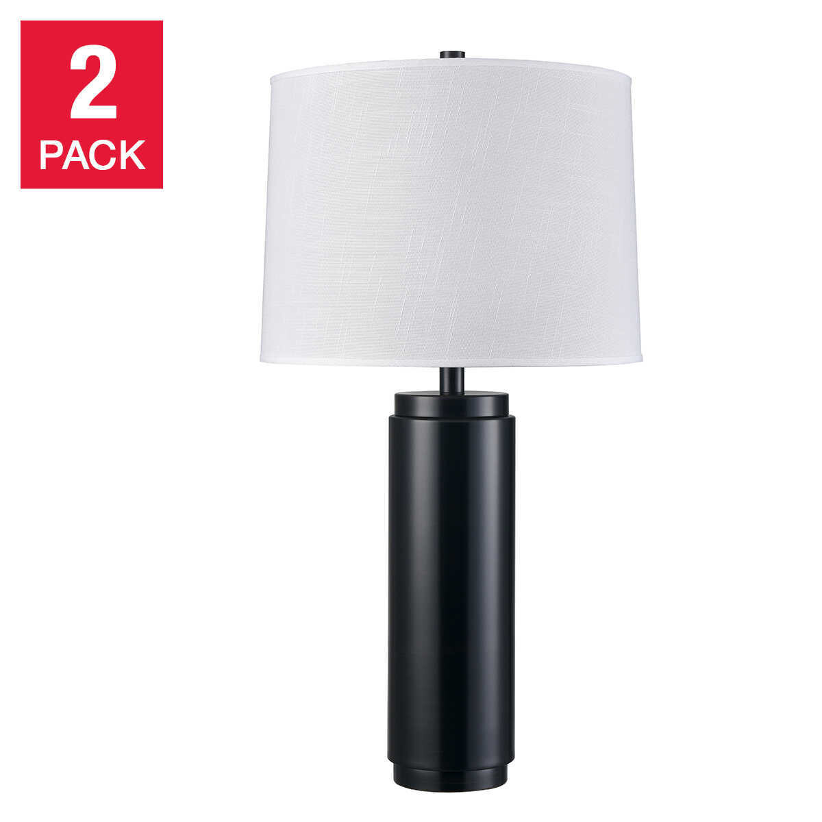 Metal Cylinder Table Lamp, 2-pack