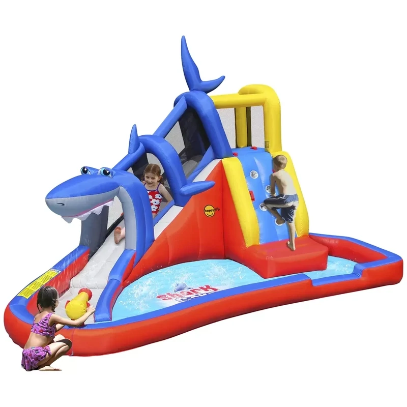 Happy Hop Shark Cave Adventure Airflow Water Slide