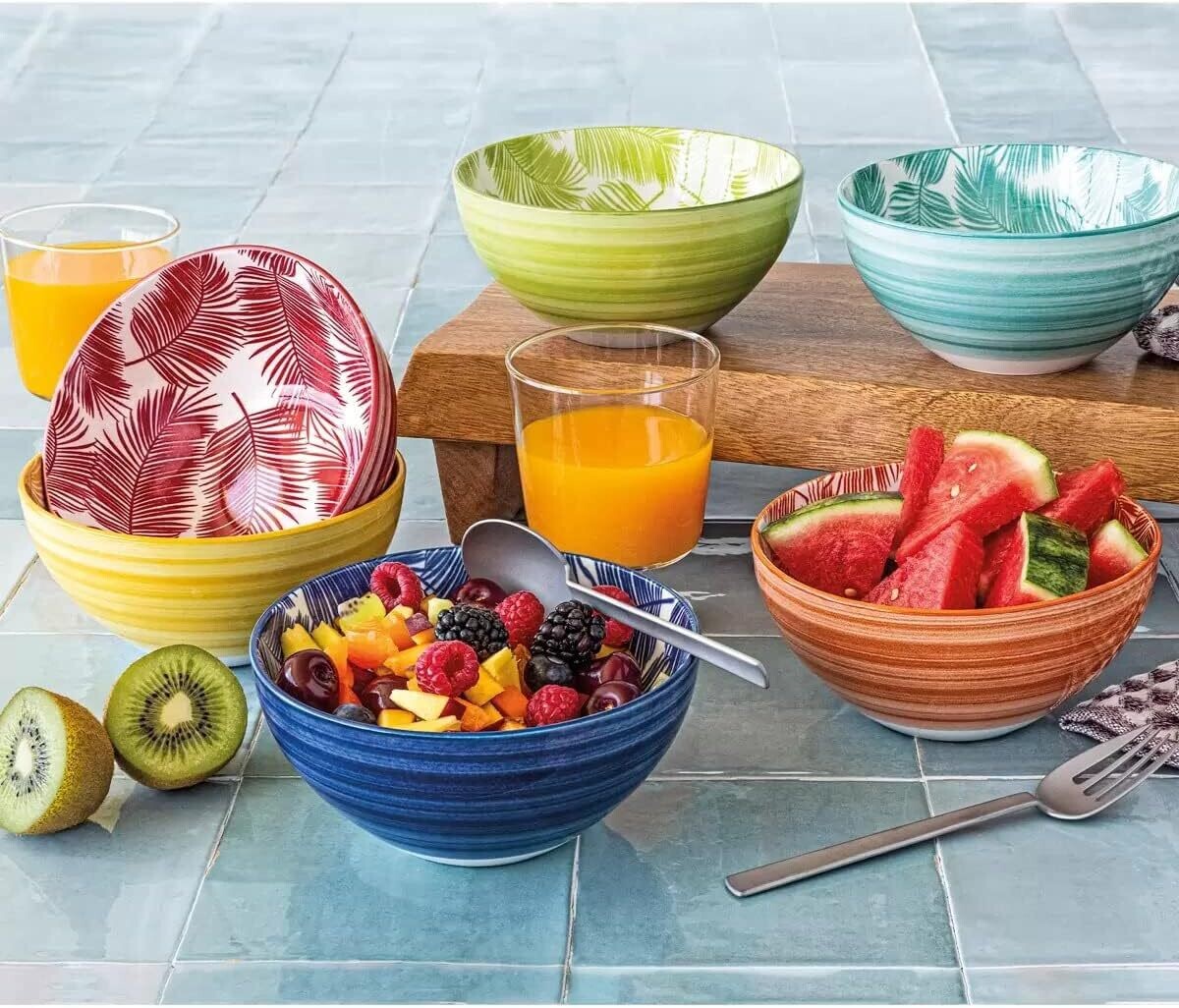 TROPICAL BOWLS 6PCS