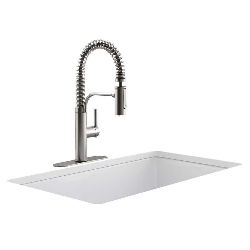 Kohler Provo Semi-Pro Kitchen Faucet Finish: Stainless Steel