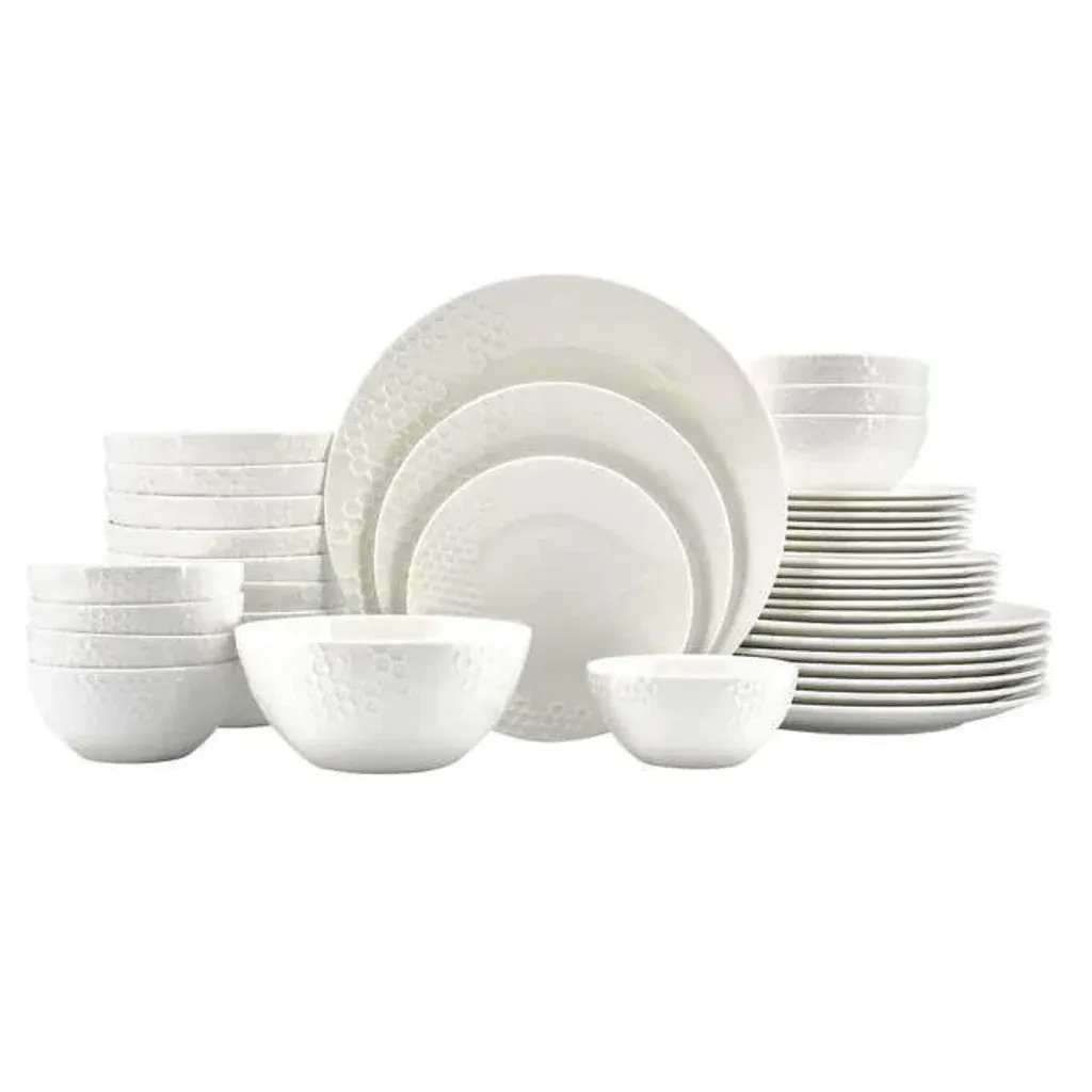 Mikasa Tarala Honeycomb Bone China Dinnerware Set, 40-piece