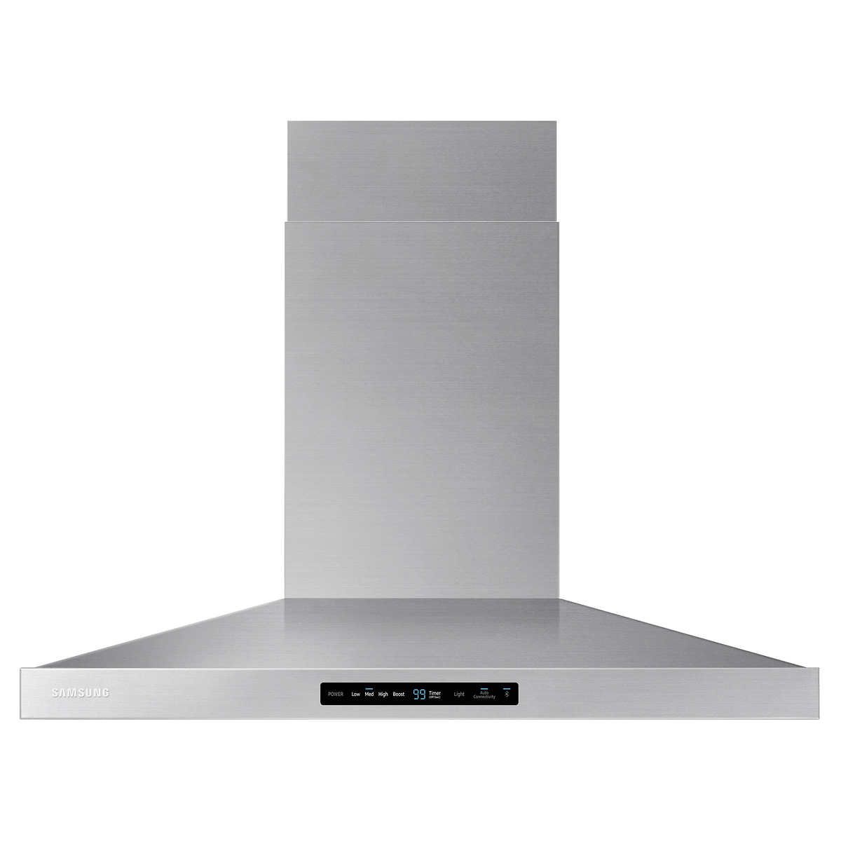 Samsung 36 in Stainless Steel Range Hood with Baffle Filter and Bluetooth Connectivity, 600 Max CFM