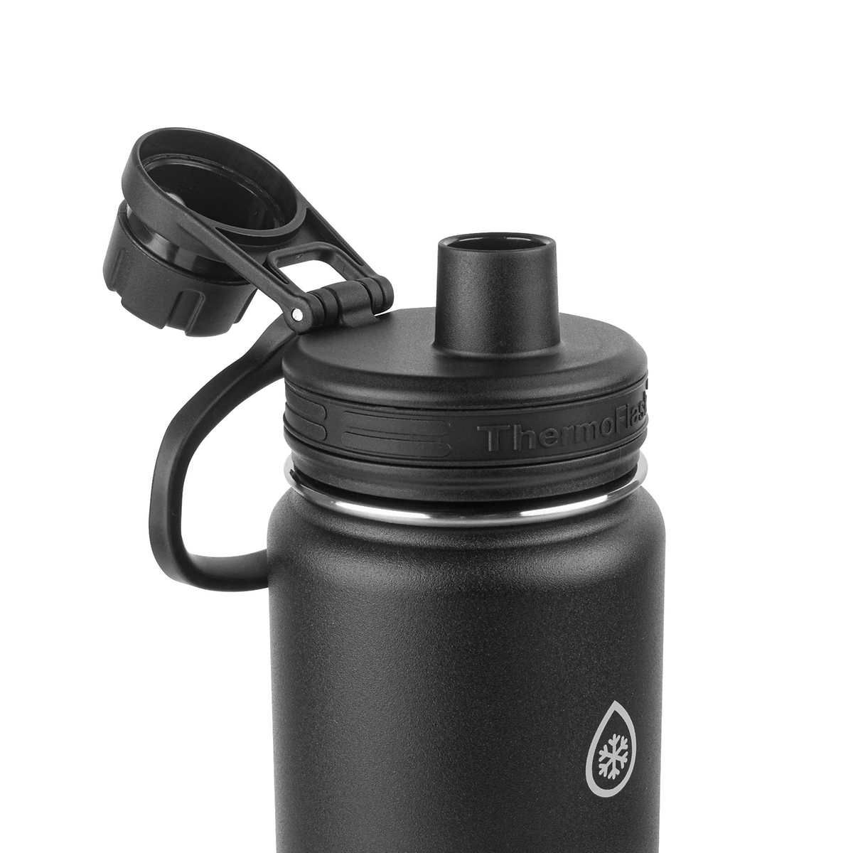 ThermoFlask - 710 mL Steel Insulated Water Bottle, 2pack  Color: Black/Green