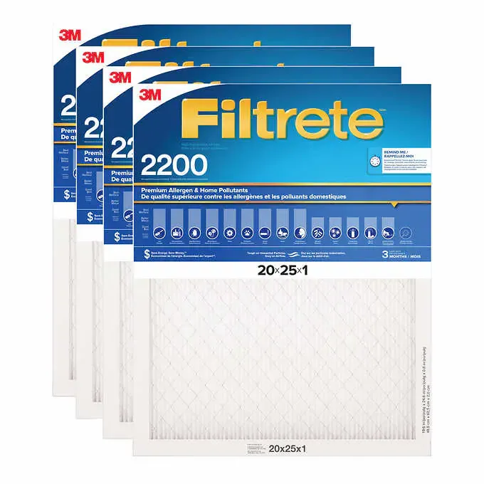 3M Filtrete MPR 2200 1&quot; Premium Furnace Filters  Filter Size: 20 x 25 x 1. (1pc )