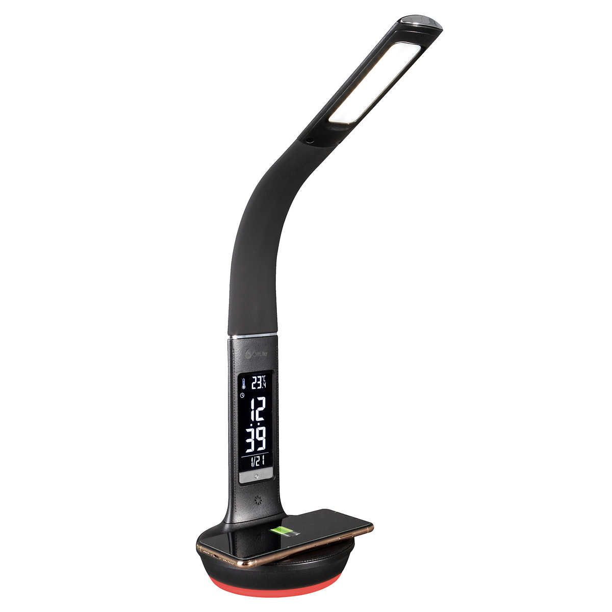 Ottlite Wireless Charging LED Desk Lamp with Colour - Changing Base  Colour: Black