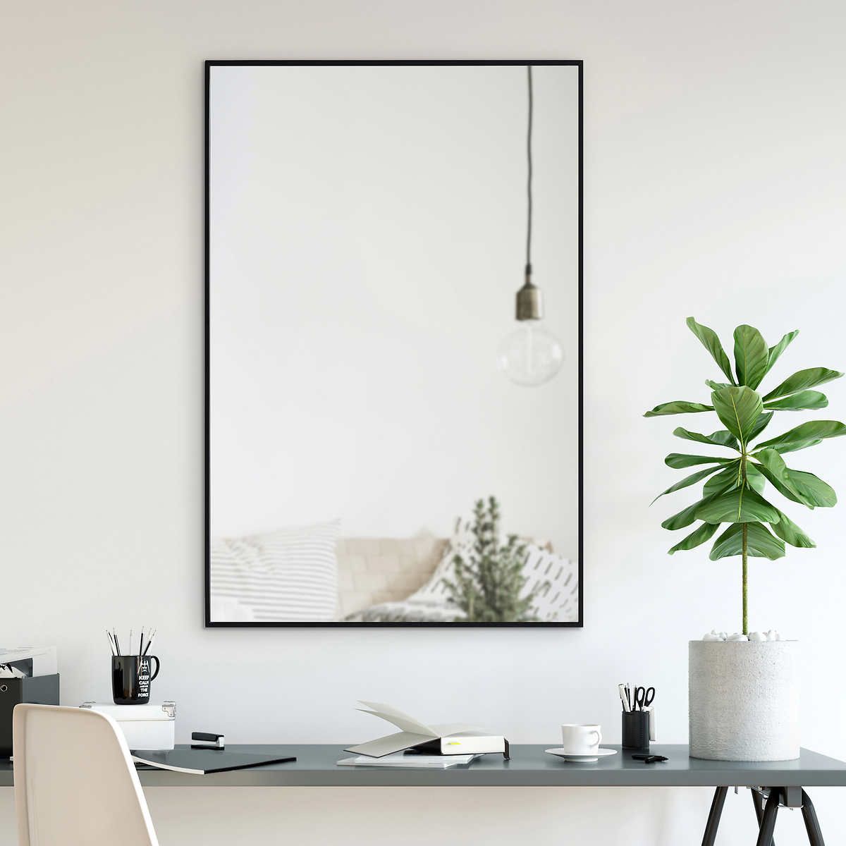 Parker Classic Rectangular Mirror with Black Iron Frame BLACK