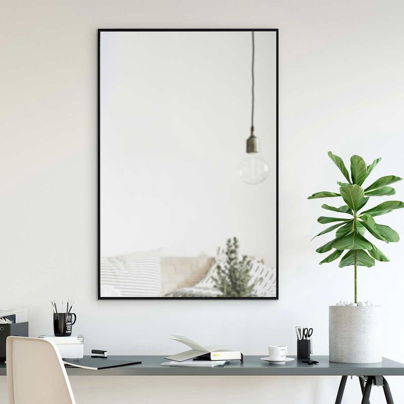 Parker Classic Rectangular Mirror with Black Iron Frame BLACK