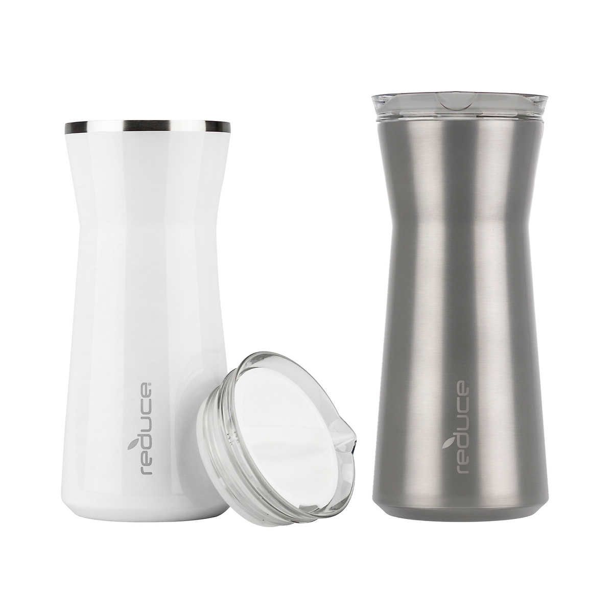 Reduce Party Pitchers, 1 L (34 oz), 2-pack  White and silver
