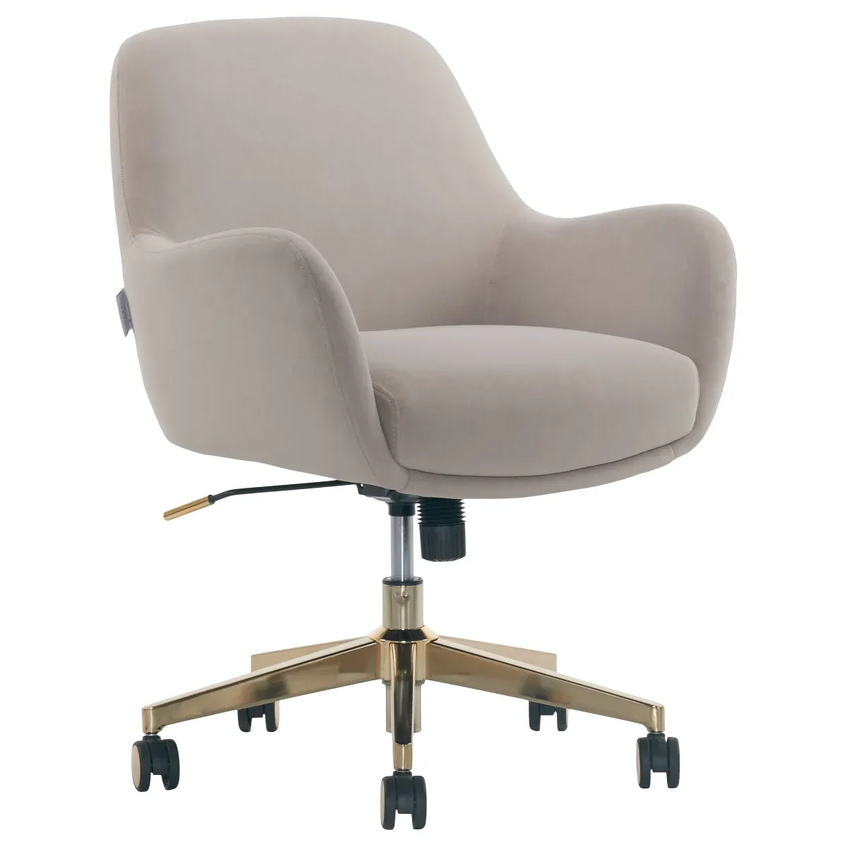 Lillian August Elyse Velvet Office Chair Color: Taupe