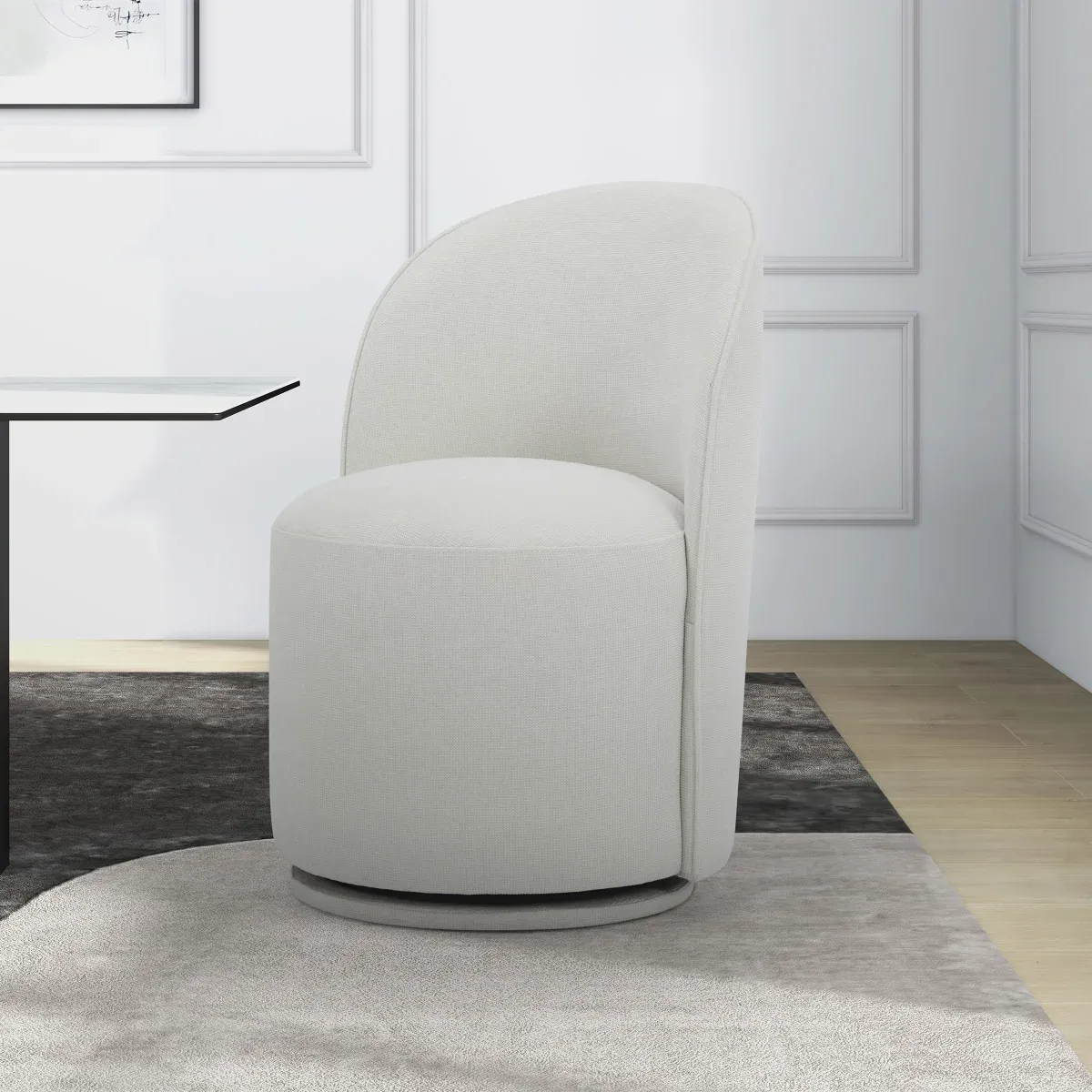 Gilman Creek Kali Fabric Swivel Dining Chair Color: Ivory