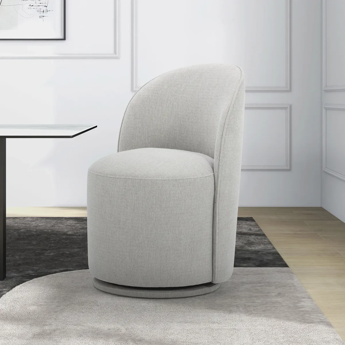 Gilman Creek Kali Fabric Swivel Dining Chair Color: Grey