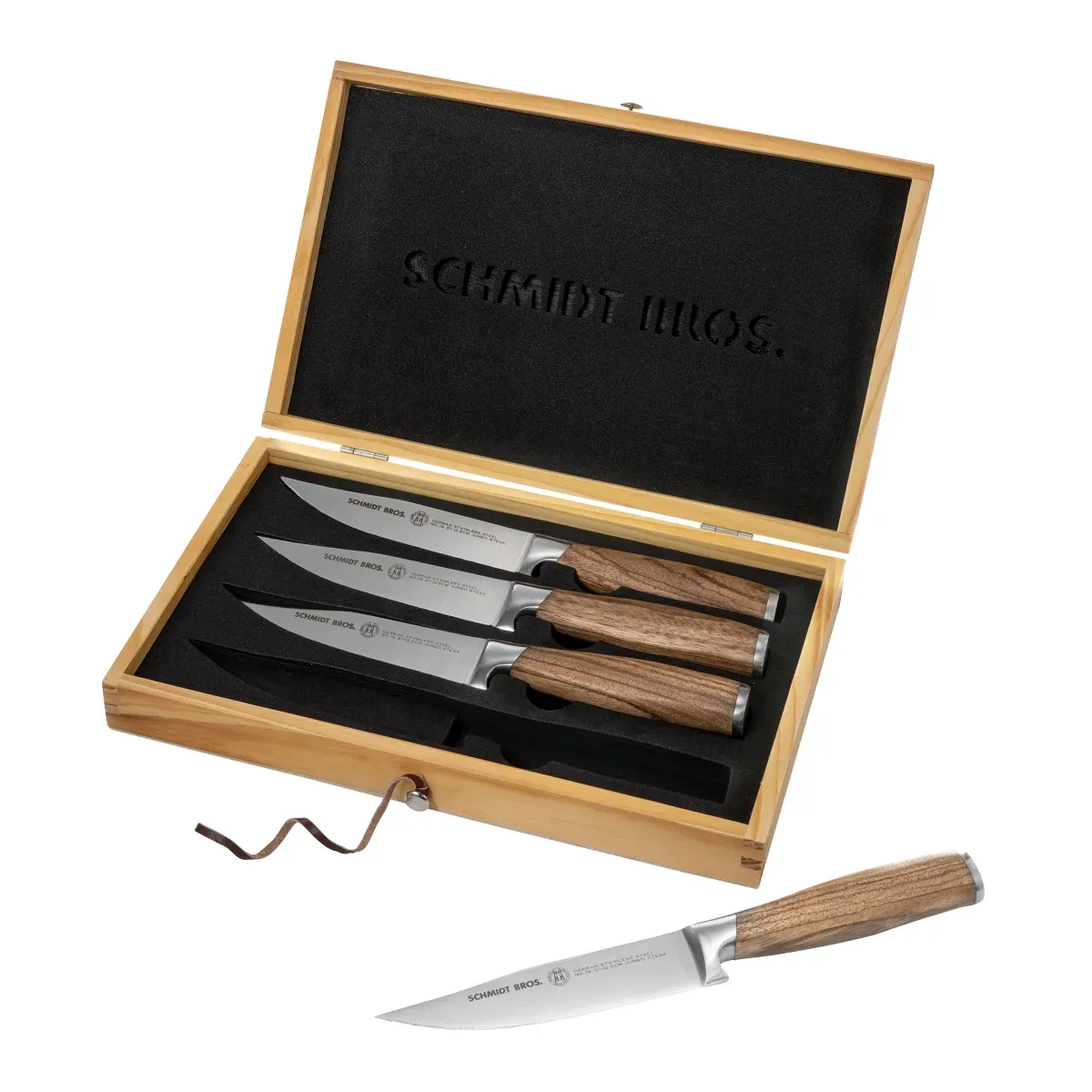 Schmidt Brothers Zebra Wood Steak Knives - 4-Pieces