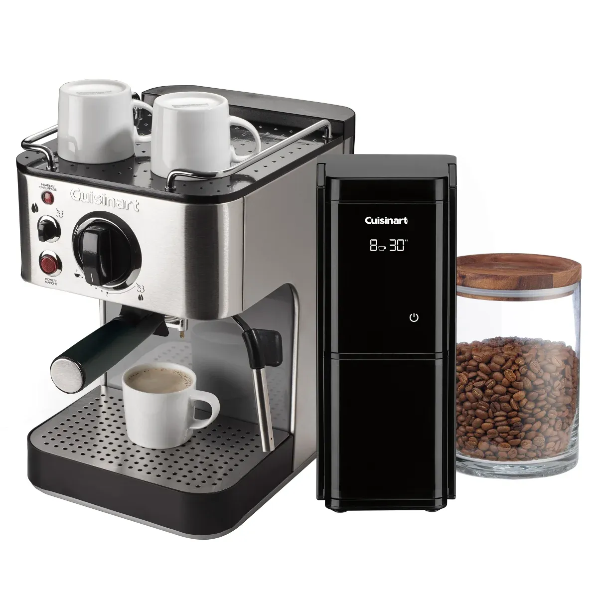 Cuisinart Stainless Steel Espresso Maker with Touch Screen Burr Mill Coffee Grinder