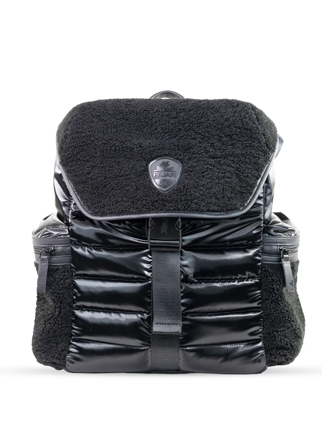 PAJAR Large Shearling Puffy Backpack  Color — BLACK