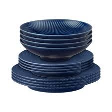 Denby Cloud Mint Stoneware Dinnerware Set, 12-piece COLOER BULE