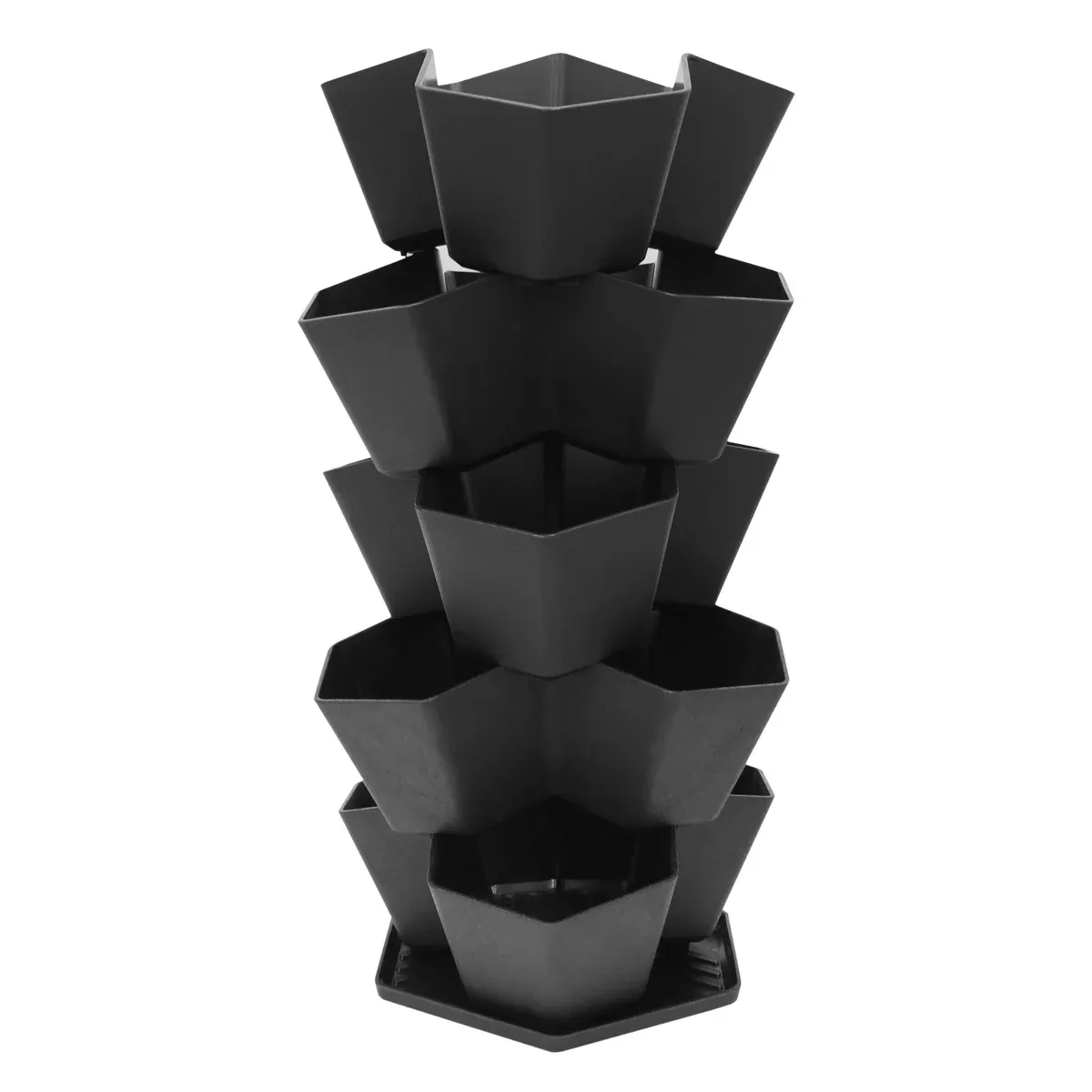 Multy Home 5-tier Stackable Planter Colour: Black