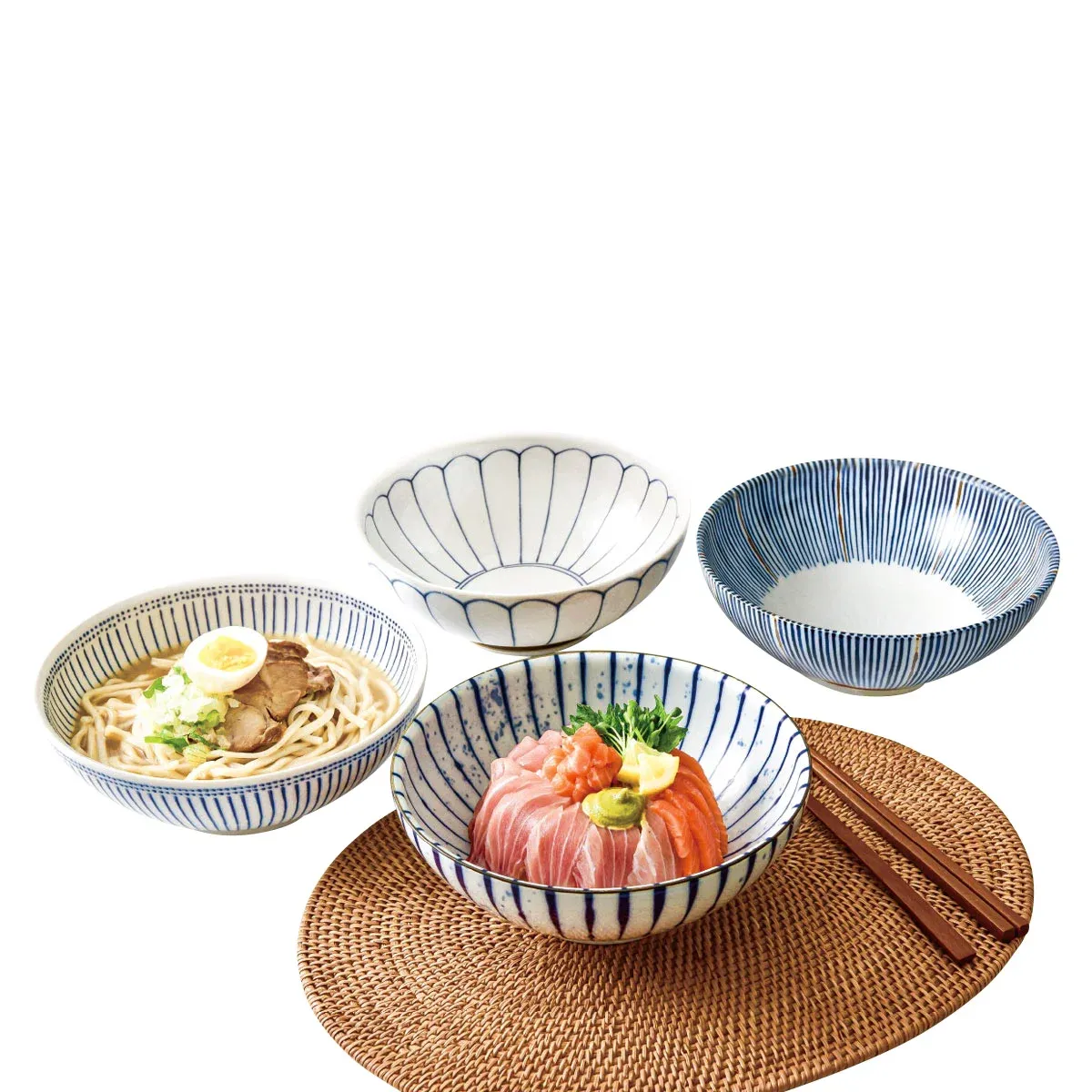 Attic &amp; Base Wide Noodle Bowls, 4-pieces