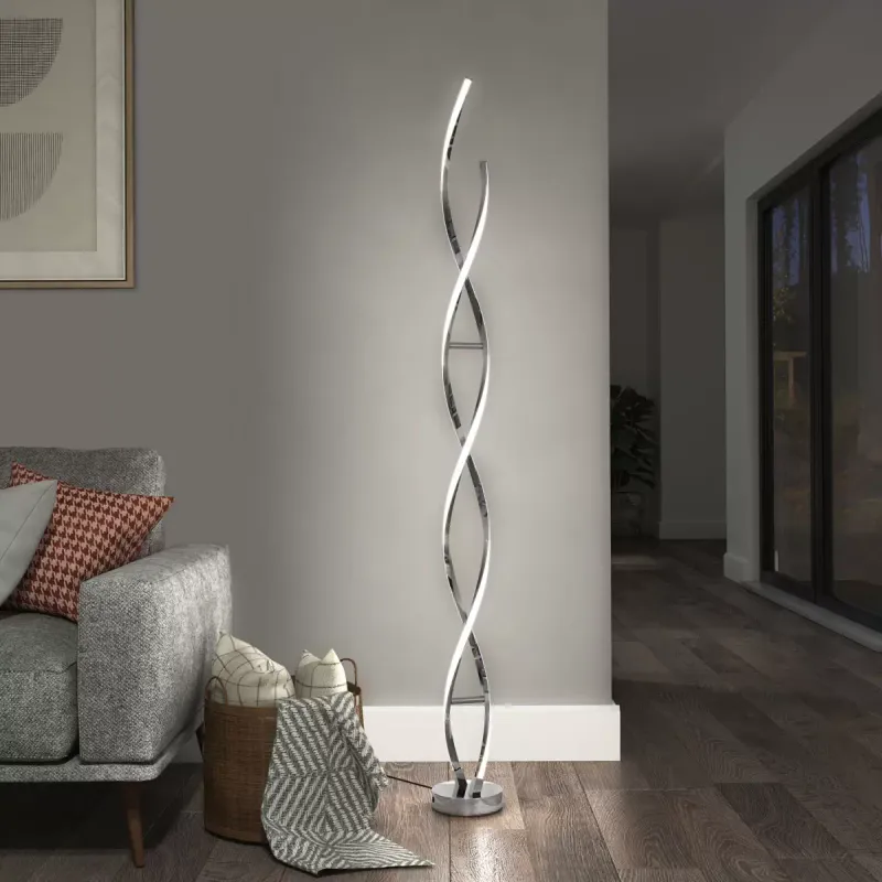 Artika Chrome Swirl LED Floor Lamp  Colour	Chrome