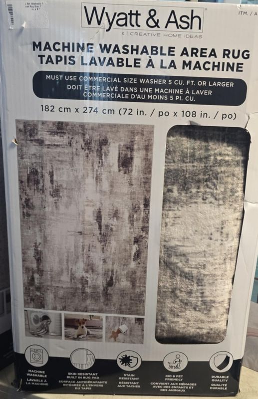 Wyatt &amp; Ash Washable Area Rug, Aliyah Rug Size: 6 ft. 6 in. x 9 ft. 6 in.