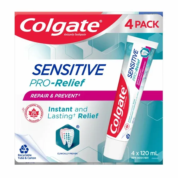 Colgate Sensitive Pro-Relief Repair and Prevent Toothpaste, 4 x 120 mL