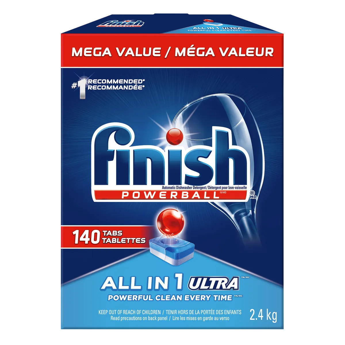 Finish Powerball Max in 1 Ultra Dishwasher Detergent Pack of 140