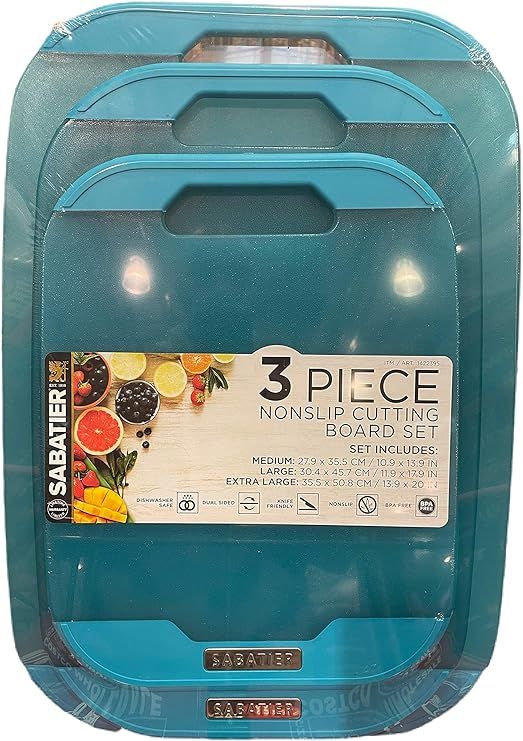 Sabatier 3 Piece Non Slip Cutting Board Set  BLUE