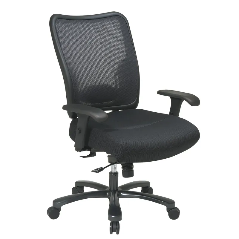 Big and Tall Double Air Grid Back Ergonomic Office Chair Colour: Black
