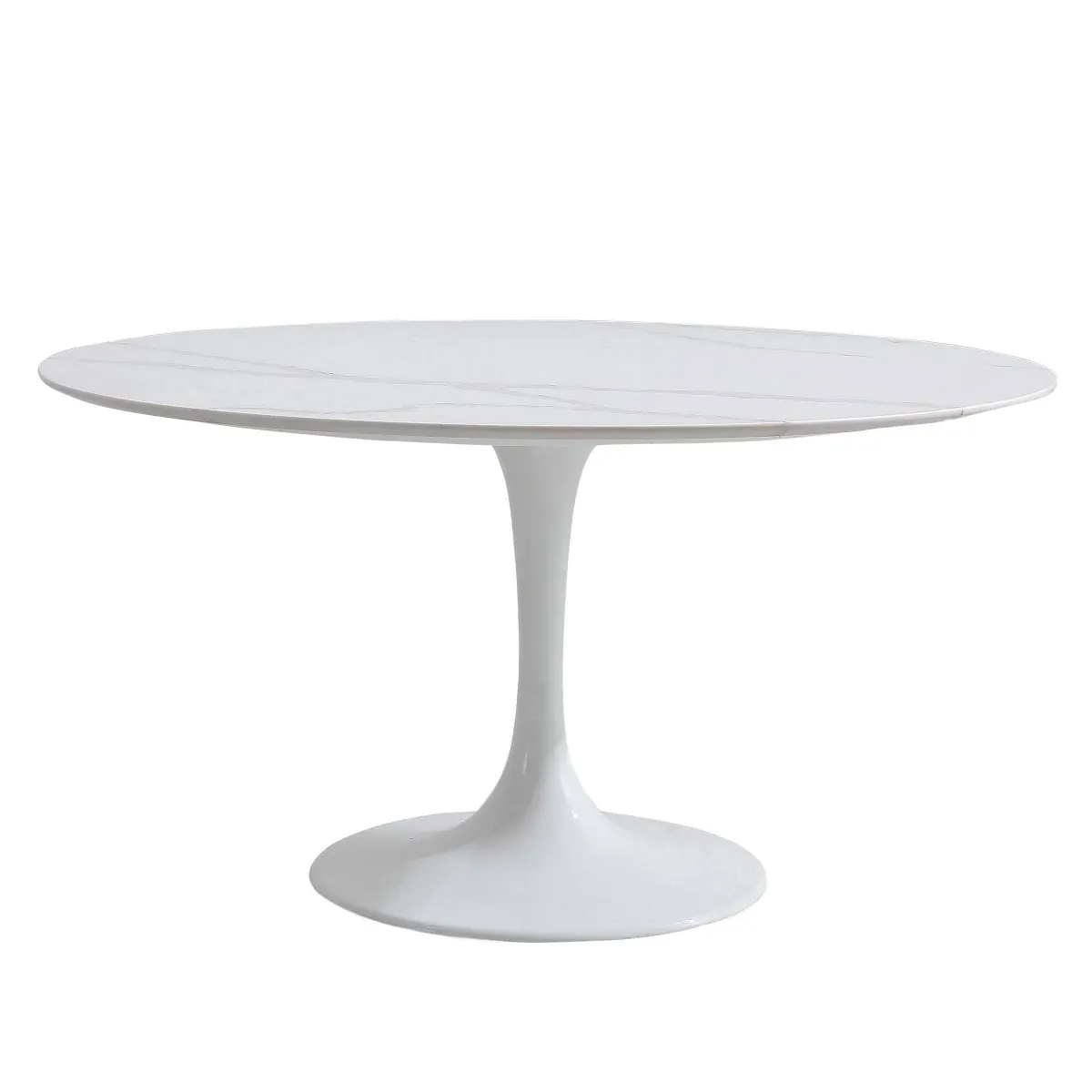 Orchid Round Solid Quartz Dining Table, 111.8 cm (44 in.) Diameter Colour: White