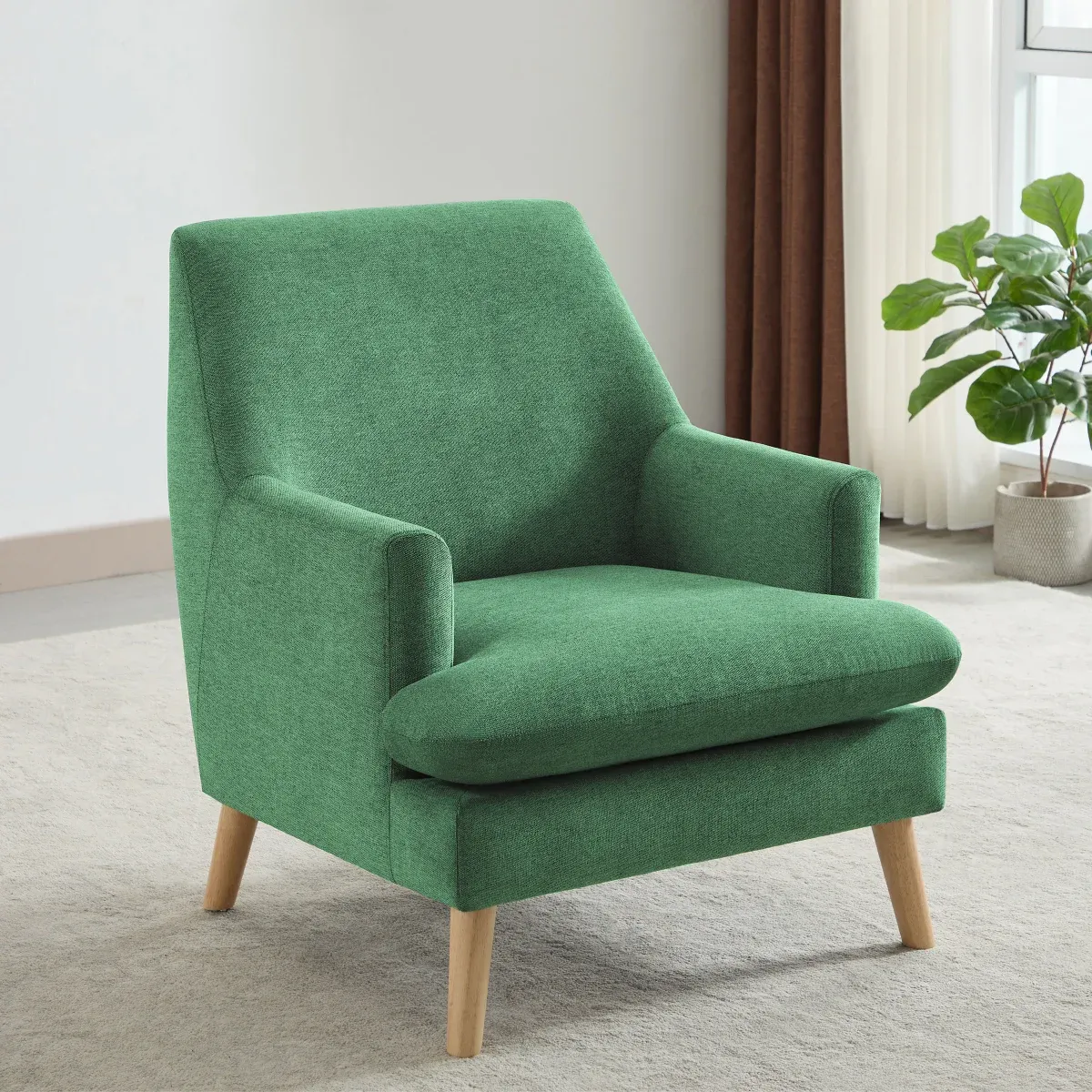 Jesse Fabric Accent Chair Colour : Green