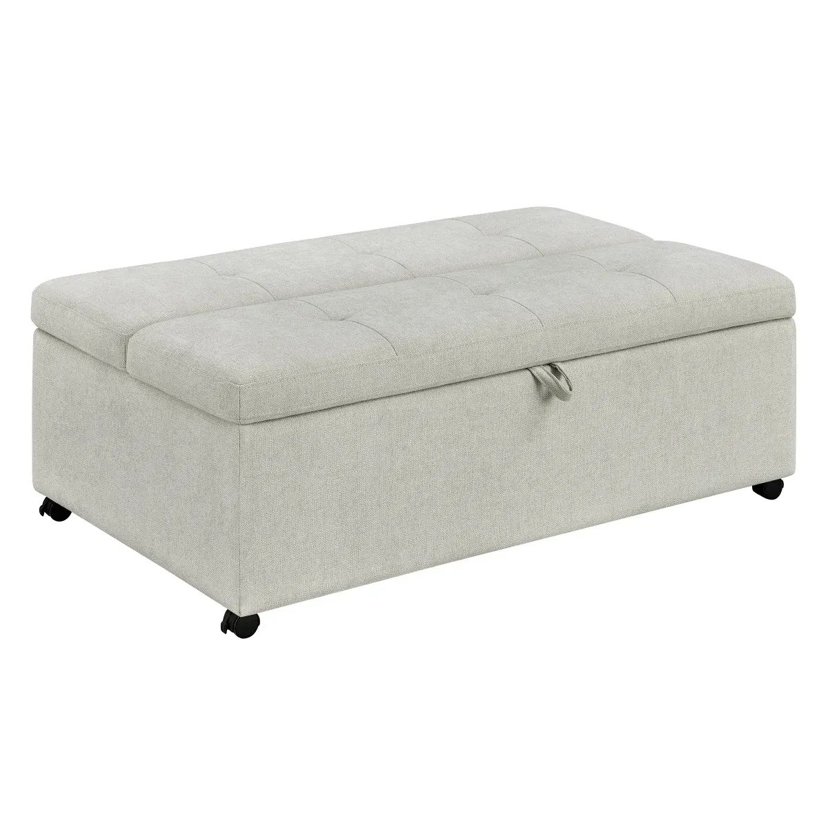 Folding Fabric Sleeper Ottoman  Colour : Cream