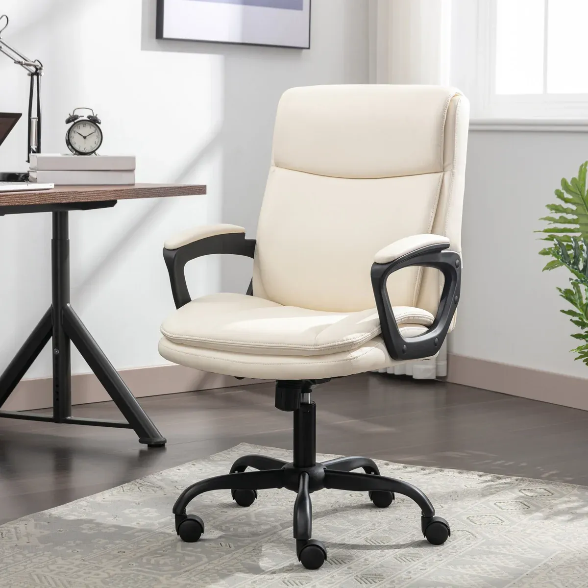 True Innovations Mid-Back Manager Office Chair Colour : Cream