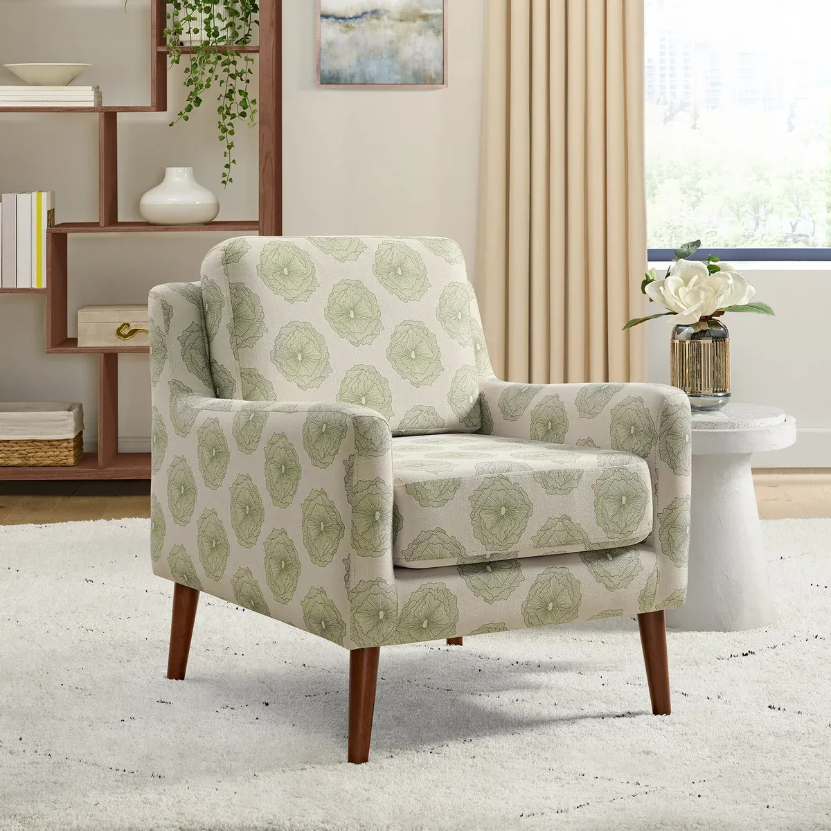 Emerson Fabric Accent Chair Light Green