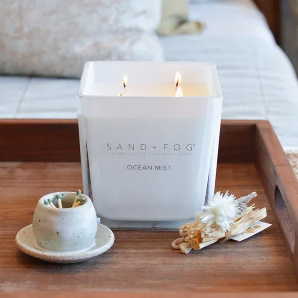 Sand + Fog Scented Candle, 57 oz. white