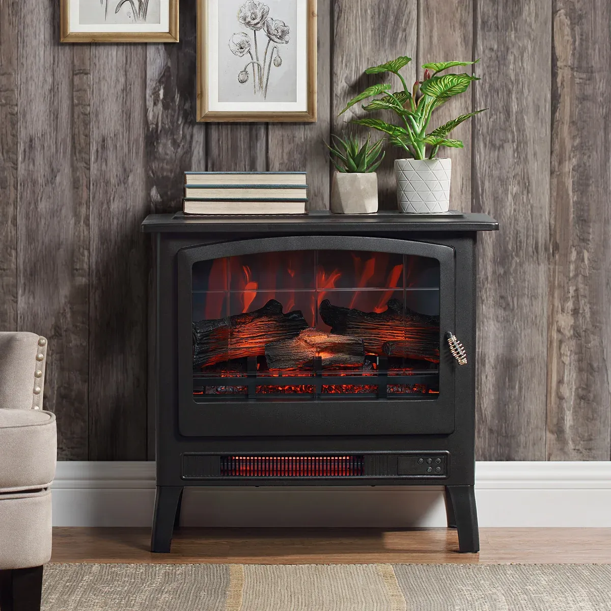 Bayside Furnishings Infrared Electric Fireplace Stove Heater