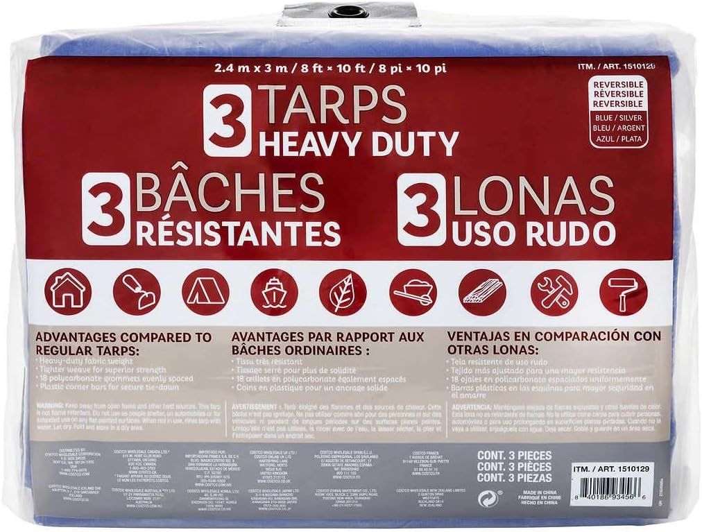 Super Heavy Duty Tarps 3 in 1 8 x 10 feet