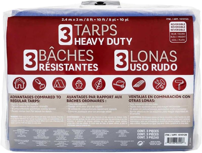 Super Heavy Duty Tarps 3 in 1 8 x 10 feet