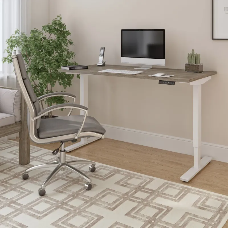 Bestar Viva Modern 150.6 (59.3 in.) Height Adjustable Desk Grey