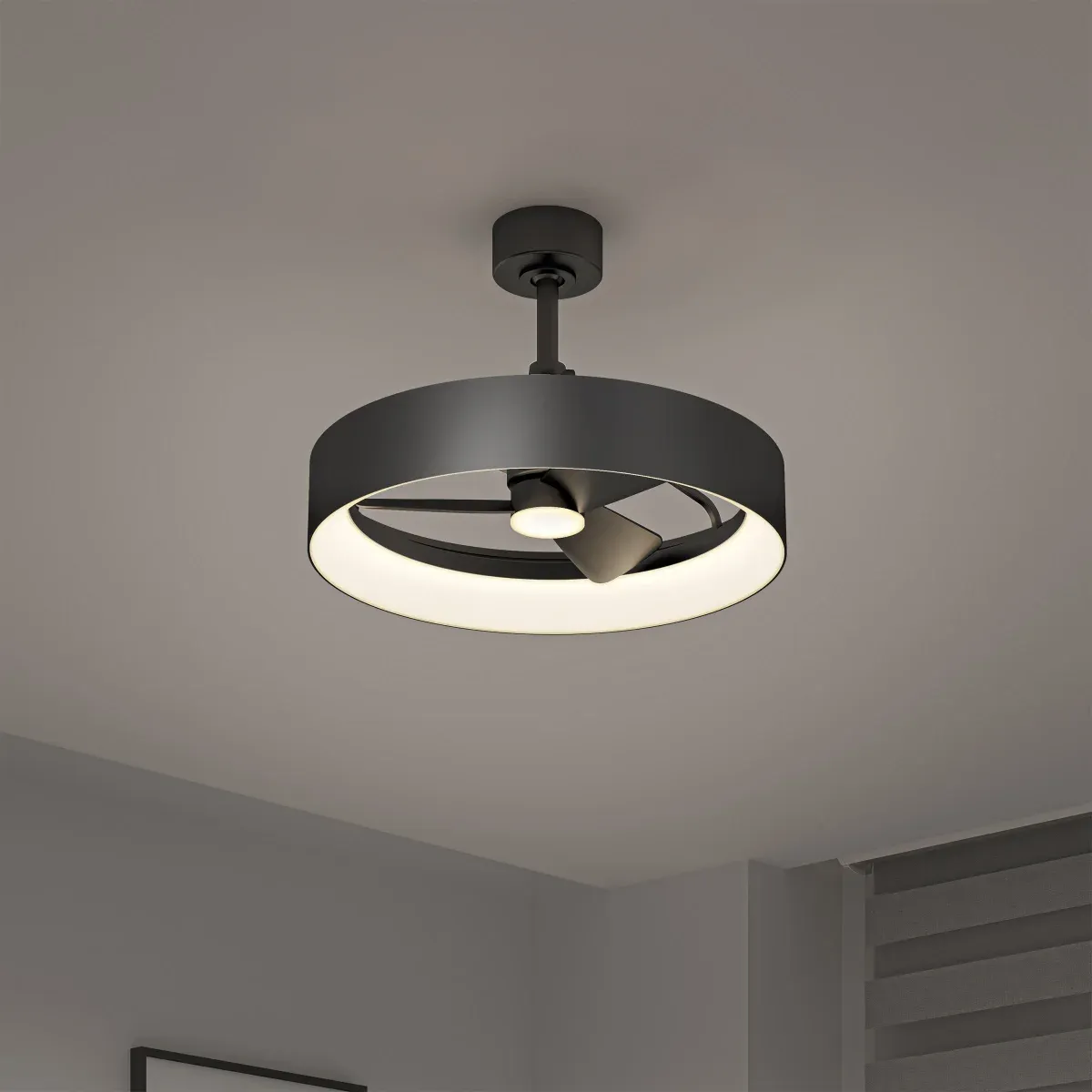 Artika Austin 23 in. Ceiling Fan with Light Black