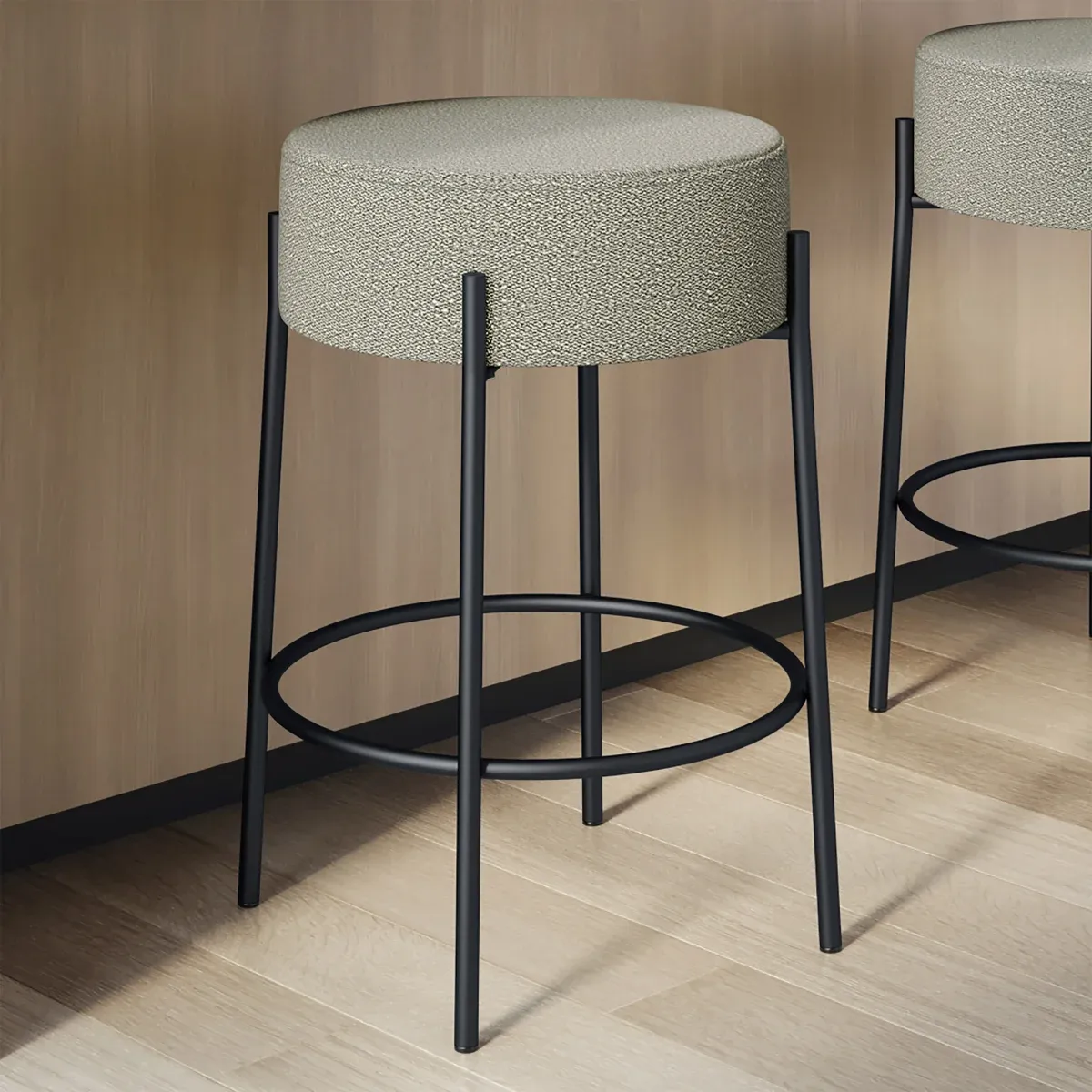 Amisco Clovis Fabric Counter Stool Colour 1 PC  : Light Grey