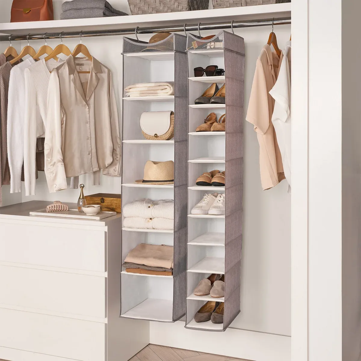 Neatfreak Hanging Closet Organizer, Set of 2  Grey