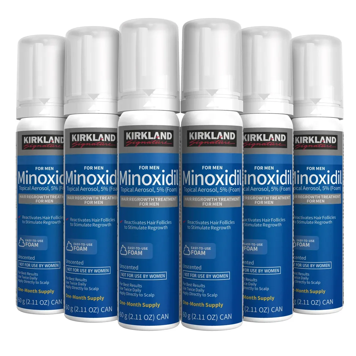 Kirkland Signature Hair Regrowth Treatment Minoxidil Foam for Men, 2.11 oz,1 pc