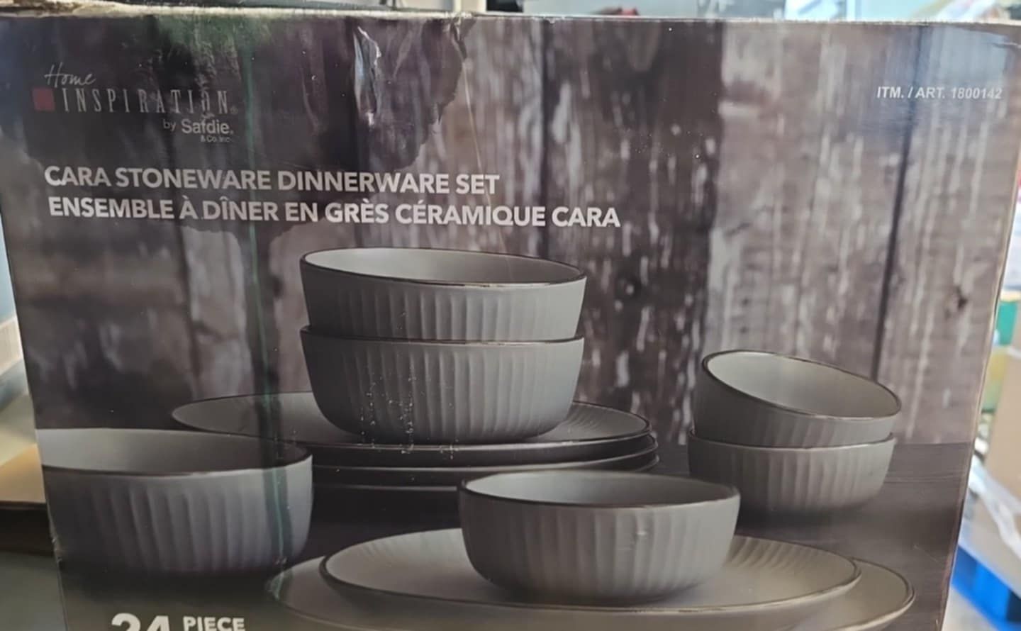 SAFDIE CARA STONEWARE DINNERWARE 24 PIECES   light  GRAY