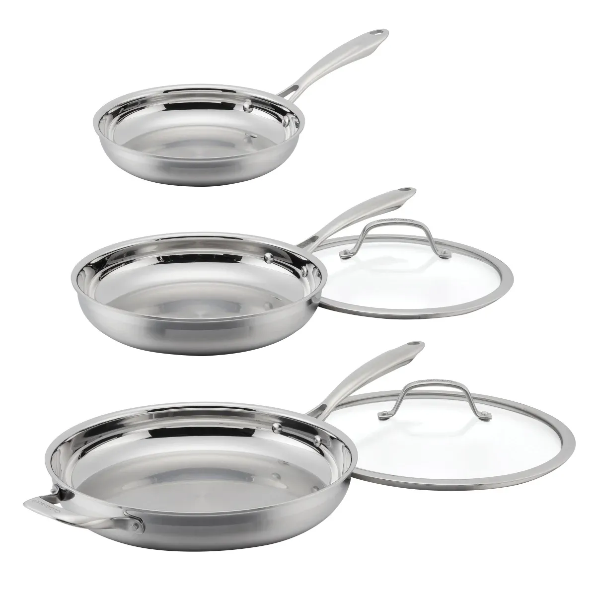 Cuisinart Tri-Ply Clad Stainless Steel 5-piece Skillet Set Color Stainless Steel