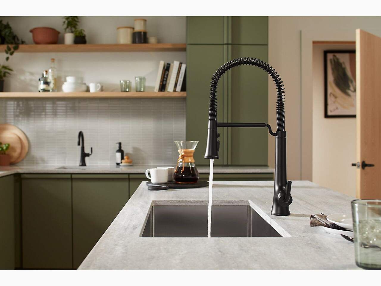 Kohler Vind Semi-Professional Pull-Down Kitchen Sink Faucet - Matte Black