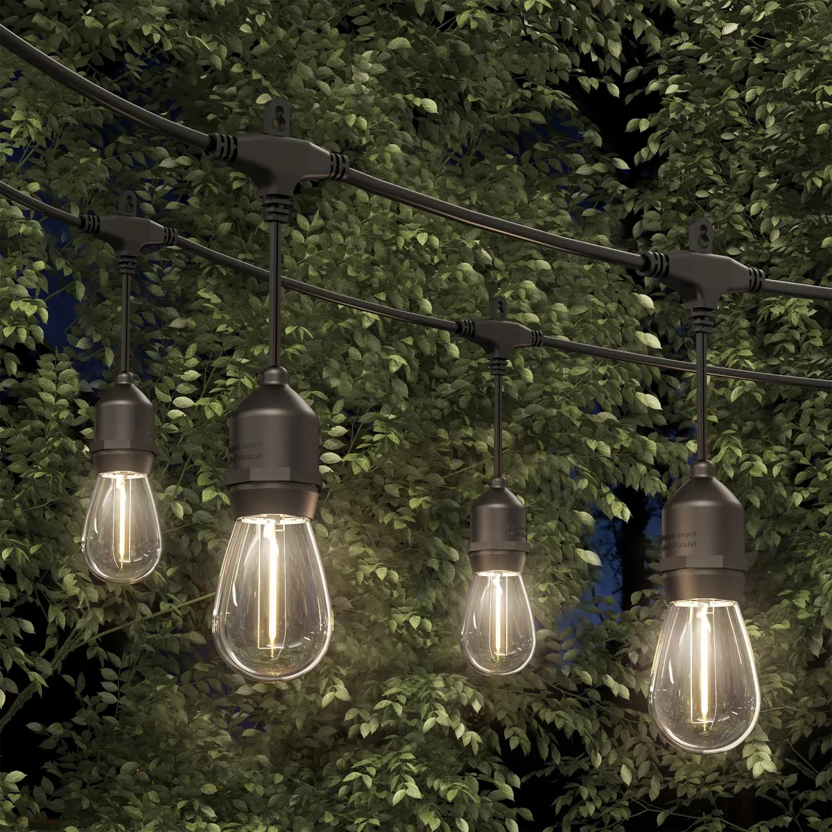 Artika Blaze 20 LED Bulb Outdoor Solar String Lights Matte Black