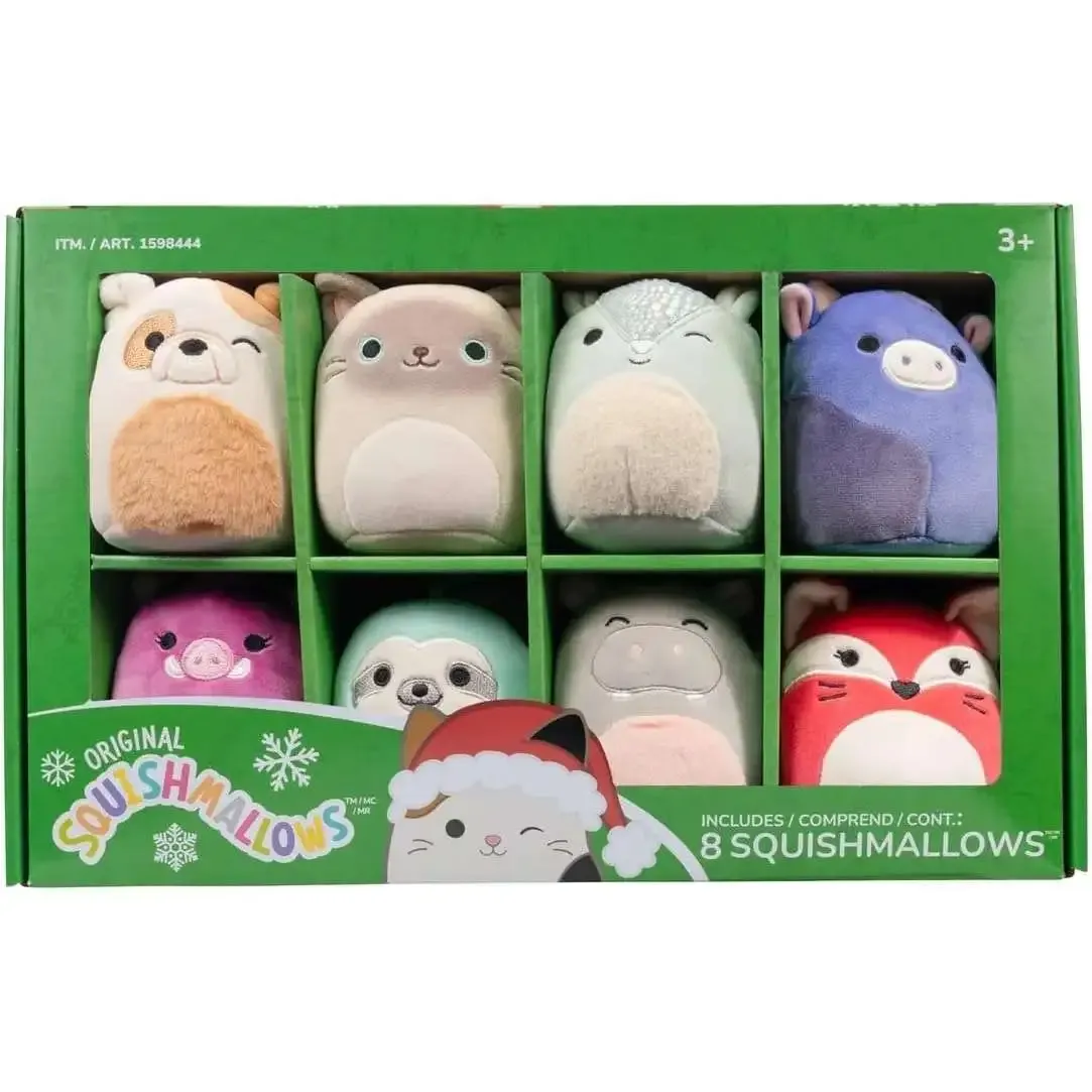 Squishmallows 2024 Animals Collection 4-Inch Plush Ornament 8-Pack Set
