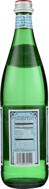 San Pellegrino Carbonated Mineral Water  750 mL glass botle